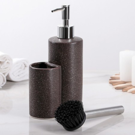 A dispenser for a detergent with a “minimum” brush, 400 ml, brown color-2