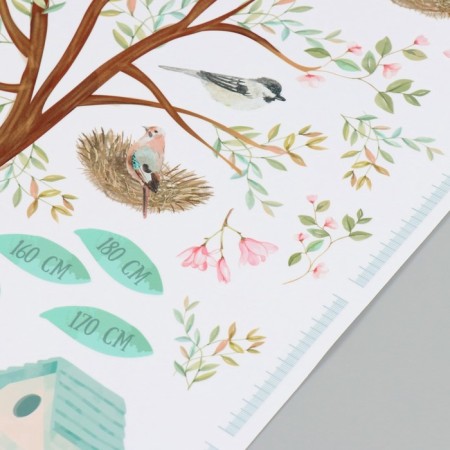 Stick Interior Color Rostomer "Birds in the nests on a tree" 50x70 cm-4