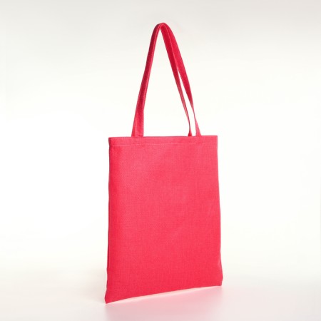 Shoper bag without fastening, from textiles, pink color-1