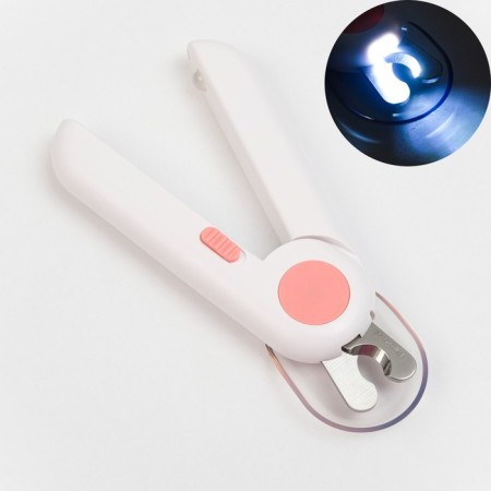 Clawers for animals with LED lantern and nail file, pink