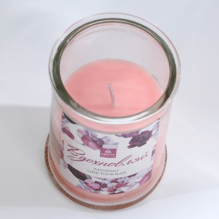 Candle in the bank "Inspecting", floral aroma, 11 x 5.8 cm.-3