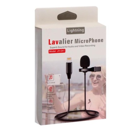 Microphone on the clothespin G-103, 20-15000 Hz, -34 dB, 2.2 kom, Lightning, 1.5 m, black-4
