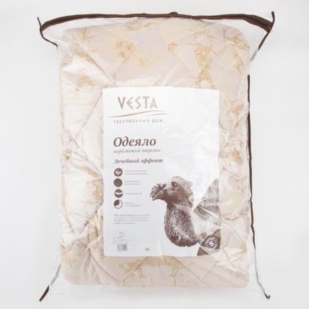 Winter blanket 220x205 cm, camel wool, gloss-satin fabric, p/e 100% 100%-2