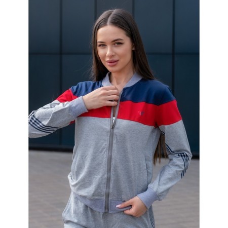 Female ishomine is a suit, size 50, gray color, red color-9