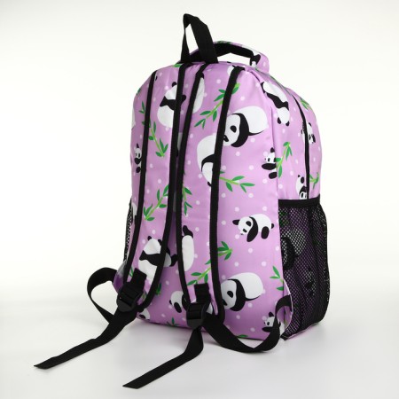 School backpack on lightning, 3 outer pockets, lilac color-1