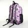 School backpack on lightning, 3 outer pockets, lilac color