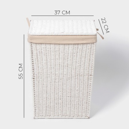 LadoM Belly basket "Classics", rectangular, 37 × 22 × 55 cm, white-2