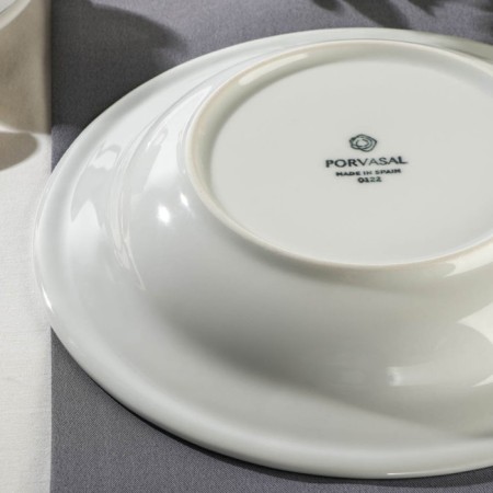 Deep porcelain plate Coral, 470 ml, d = 23 cm, white color-3
