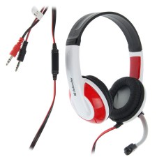 Headphones Defender Warhead G-120, game, full-size, microphone, 3.5mm, 2 m, black and red