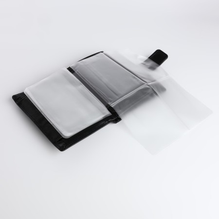 Male purse on magnet 3 in 1, department for auto documents, passports, black color-7