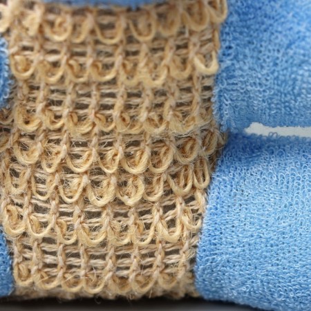 Body washcloth children's share "Mishutka", sisal, blue color-8