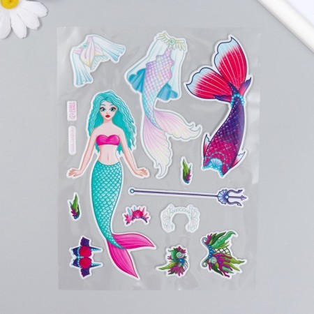 Plastic sticker "Dress the doll. Mermaid" 15x20 cm