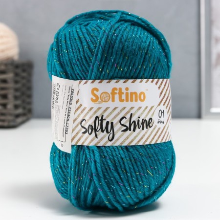 Yarn 70% acrylic, 30% silk "Softy Shine" 50 grams 85 m color 37 viridian
