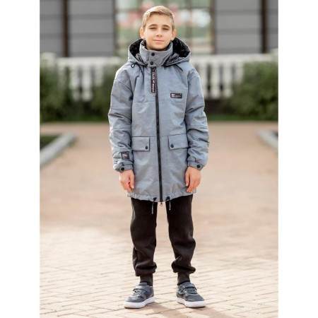 Park jacket for a boy, height 158 ​​cm, color gray ash-1