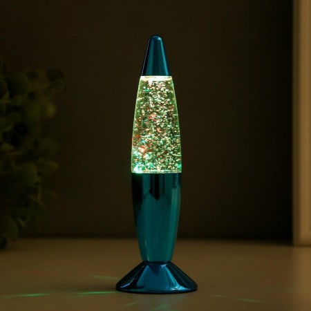 Lumber "Blue Rocket" LED, lava, sparkles, from batteries 3xlr44 19 cm Risalux-2
