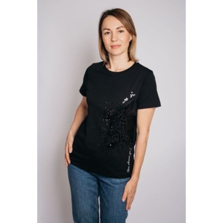 Women's T -shirt Let’s go "Star", size 46, black color