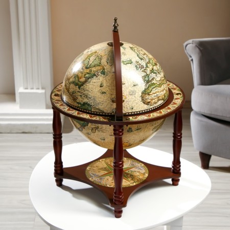 Globe bar decorative "Captain Map" with a stand below 41.6x41.6x56 cm-7