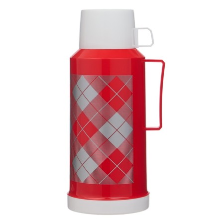 Thermos 1.8 l, with a glass flask, retains heat 10 hours, 15 x 33 cm, red