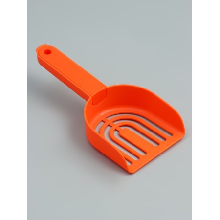 A scoop for cleaning a cat with a stand, 22 x 7 x 6 cm, white-orange-2