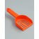 A scoop for cleaning a cat with a stand, 22 x 7 x 6 cm, white-orange
