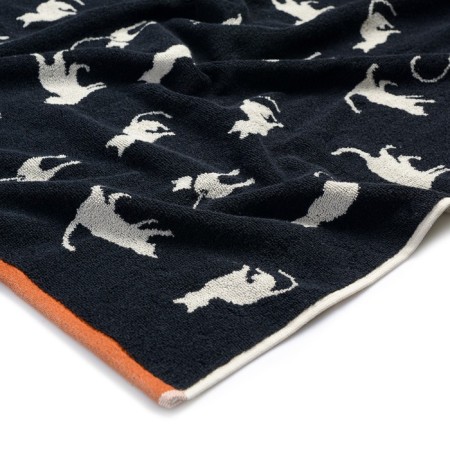 Tainted towel, size 70x140 cm, black color-3