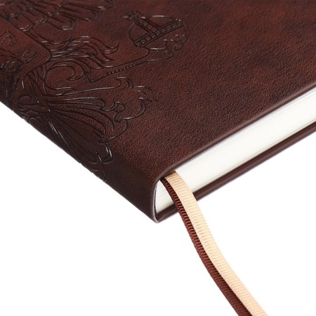 Dated 2025 diary, Escalada, A4, 120 sheets, soft cover, artificial leather, foil embossing, liesse, block 70 g/m2, brown-3