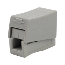 Строительно-монтажная клемма СМК 224-112 для светильника на 2 проводника 1.0-2.5/0.5-2.5 мм², белая