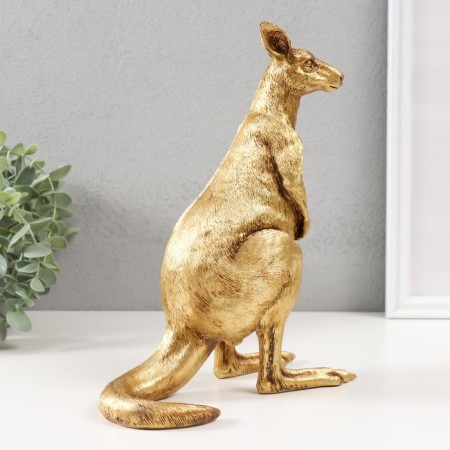 Souvenir Polystone "Golden Kangaroo" 19.5x19.5x24.5 cm-1