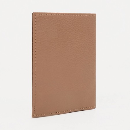 Male purse without fastening, department for passport, beige color-1
