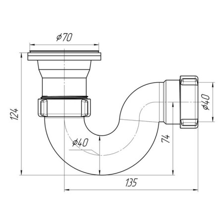 Siphon for the shower pallet "Ani Plast" E110, 1 1/2 "-1