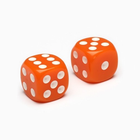 Dice play "Game time", 1.6 x 1.6 cm, set 2 pcs, orange-2