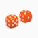 Dice play "Game time", 1.6 x 1.6 cm, set 2 pcs, orange