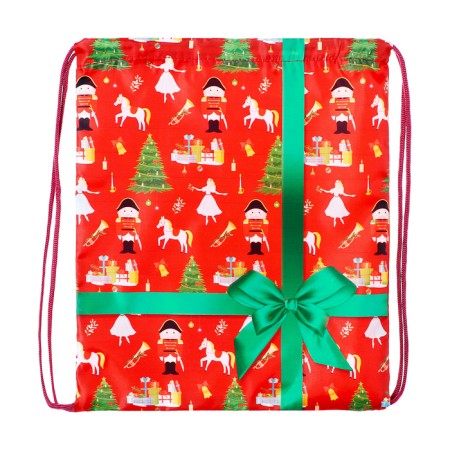 New Year. Bag for sweets 290 x 340 mm "Gift with a bow" (soft polyester density 210d)-1