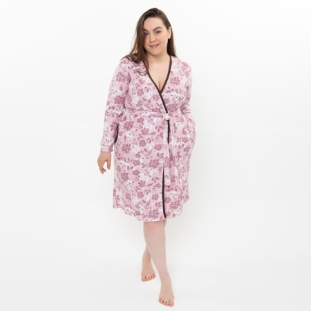 Women's bathrobe, powder color, size 54