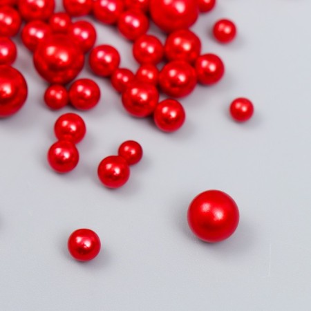 Decor for creativity plastic "Balls. Reds" d = 3-8 mm, set 10 grams-1