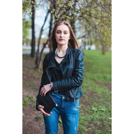 Beads ball No. 8 through the node "Agate Black", 45cm-4