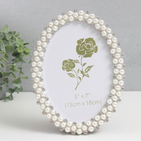 Photo frame plastic 13x18 cm "Gretta" White Pearl 15.3x19.5 cm