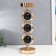 Summary Metal for 1 candle "Three black marble balls in the fields" Gold 37x12x12 cm