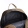 A backpack with a zipper, 5 outer pockets, pencil case, beige color