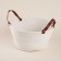 Basket for storage of handmade lauded "Louise", 33 × 33 × 16 cm, white color