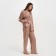 Female pajamas (shirt and trousers) kaftan "triangles" Beige color, size 44-46