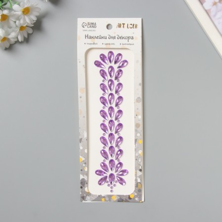 Stick plastic rhinestone "Fountain" lilac 25x8.5 cm