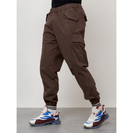 Cargo jeans men, size 56, brown color-4