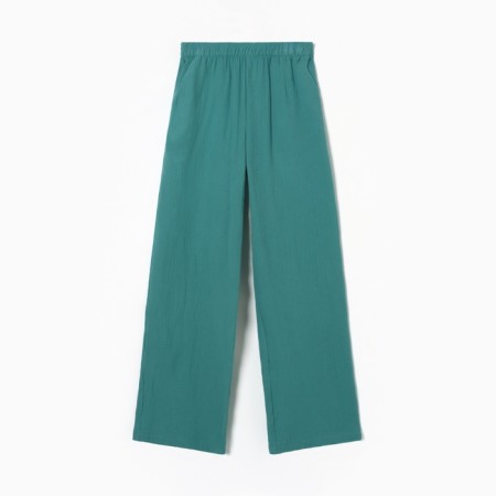 Women's trousers, free cut MIST MUSLIN size l, col. turquoise-4