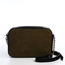 Cross-Bodi bag with zipper, olive color