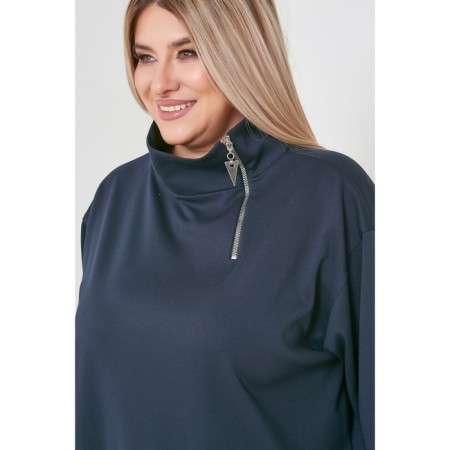 Female suit, size 56, dark blue color-4