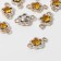 Connector "Flower" 2.4 × 1.5 × 0.7 cm, (set 10 pcs.), Yellow color in gold