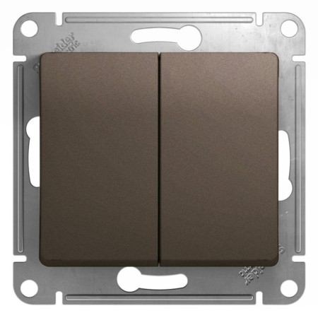 Switch Sche GSL000851 Glossa, SP, 10A, 2 keys, color chocolate