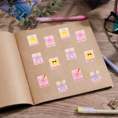 Paper stickers of the assessment "Stars", 10.5 × 18 cm-2