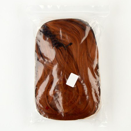 The carnival wig "anime" is red, with tails-6